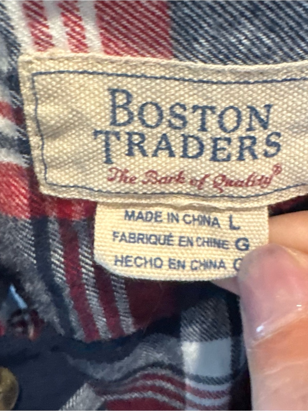 Boston Traders Men’s Plaid Flannel Shirt | Diagonal Pocket | Size Large - Picture 6 of 10